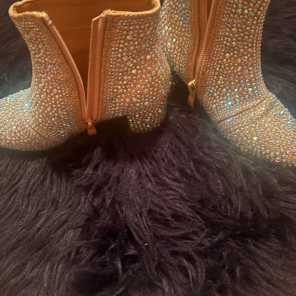 Sparkling Tan Ankle Boots